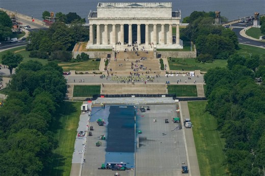 Trump posts AI image of himself, Cabinet members in Reflecting Pool