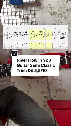 River Flow In You - Fingerstyle Guitar - TAB Lesson #guitar #guitartok #guitarra #guitarist #guitarsolo #guitarcover