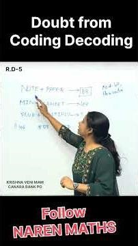 #reasoning #narenmaths R.D-5 Coding and Decoding