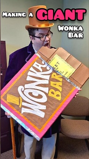 DIY Giant Wonka Bar for Willy Wonka Halloween Costume. #DIY
