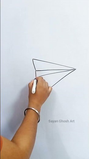 Paper Plane Drawing ✈️ | Easy Paper Plane Drawing for Beginners #shortsfeed #shorts #art