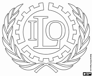 The logo of the ILO coloring page printable game