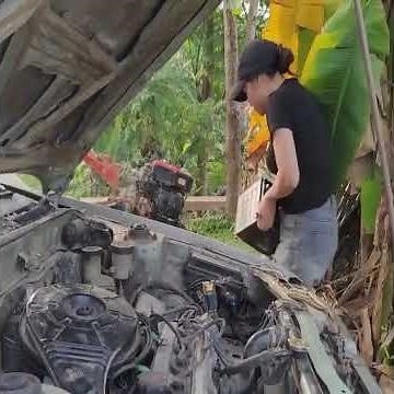 Orphan Girl Struggling Alone to Fix a Broken Car | Heart-Touching Story #villagelife #orphan #mother