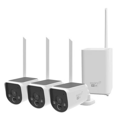 MaxRanger4K™ Solar 3 Camera Security System with Longest Range Wireless with Gutter Mounts | SWNVK-MAXV2SD3GM