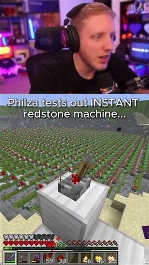 Philza tests out INSTANT redstone machine...