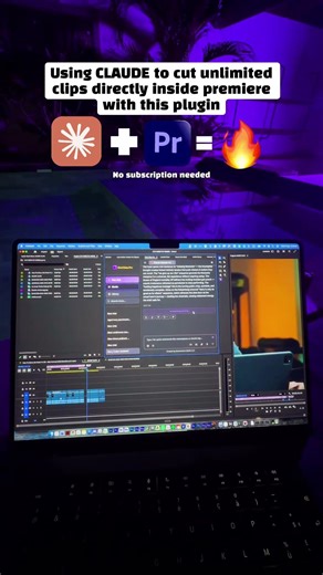 Using CLAUDE to cut unlimited clips directly inside premiere #shorts
