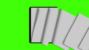 Book page flipping animation on green screen