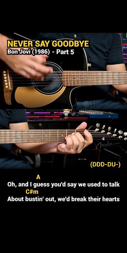 Never Say Goodbye - Bon Jovi (1986) Easy Guitar Chords Tutorial with Lyrics part 5 SHORTS REELS | Doc OTEP Studio