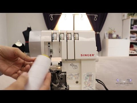 لظم ماكينة السرفلة SINGER 14SH754 Overlock شرح مفصل ‏| Mema Sewing ♡