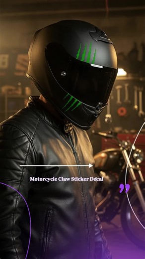 Motorcycle Monster Claw Scratch Sticker, Creative DIY Off-Road Helmet Decoration, Unique Personality Motorcycle Decal, Motorcycle Stickers