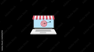 Marketing strategy, Target marketing animation animation, can be use as video for your project and explainer video.online shop and target Stock Video