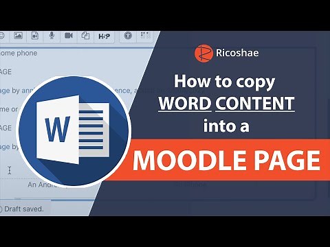 Step By Step - How to copy WORD CONTENT into a MOODLE page
