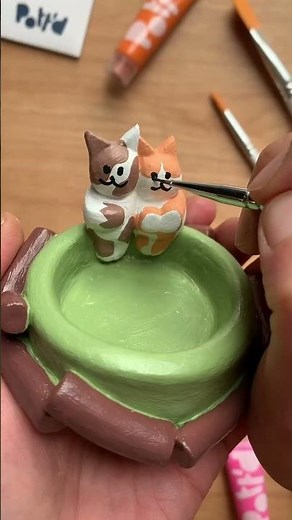 How To Make Cute Campfire Kittens Candle Tealight Holder | Air Dry Clay Tutorial