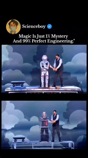 Export boy on Instagram: "In this video, Penn & Teller (famous for their "Magic for People Who Know Magic" style) perform a "Double Reveal." They execute a classic "Disappearing Man/Box Trick" while simultaneously showing the audience exactly how the deception works. The video uses a split-screen or "clear vs. opaque" comparison to debunk the illusion in real-time. Here is the breakdown of the mechanics: 1. The Setup (The Illusion) On the top/front, you see a classic magic setup: Teller (the sma