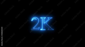 2K text animation in 4K. Easy to put into any video. Neon-colored 2K video regulation concept