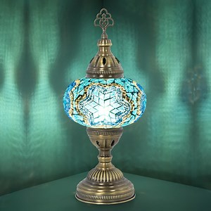 Handmade Turquoise Mosaic Turkish Lamp: Boho Home Decor (35cm) - Etsy