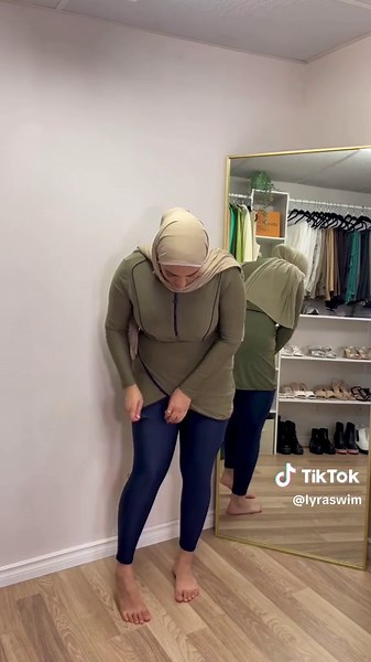 Sofia Khaki Burkini for Modest Beach Style | LYRA