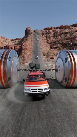 High-Speed Chain Challenge! Which Cars Can Slide Under the Chain? 🚗⛓️ #beamngdrive #shorts