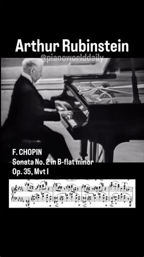 Arthur Rubinstein - Chopin: Sonata No. 2 Mvt I #piano #pianoworlddaily #chopin #sonata