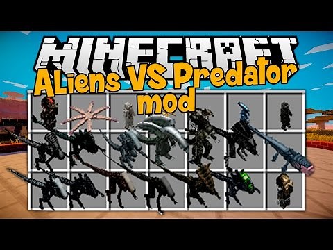 MINECRAFT MOD - ALIENS VS PREDATOR - FIGHT WITH THE HELP OF THE MARINES
