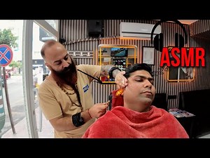 🇹🇷 Turkish Barber goes EXTRA mile with Shave, 🔥 FIRE and Waxing to hair wash and styling [ASMR] 2025