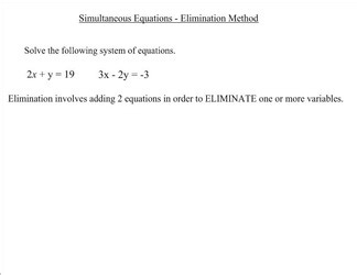 Simultaneous Equations - Elimination (with scaling)