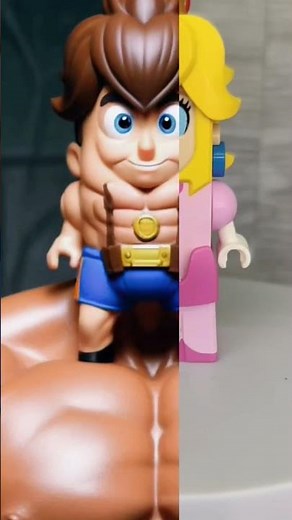This is how Lego Princess Peach transformed to muscle man #supermario #trending #toys