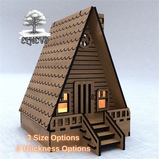 3D Laser Cut A-frame Cabin SVG | DIY Light Box (digital Download - Etsy