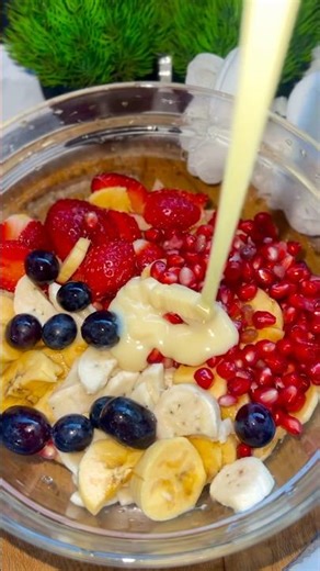 quick, Creamy & Easiest fruit custard Ever🍒#ramadanrecipes #asmr #custard