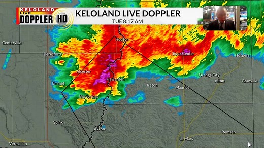 The weather is still active as of 8am CDT in KELOLAND. Watch our latest doppler radar update from Meteorologist Brian Karstens. https://trib.al/6VTxi7L #kelowx | KELOLAND News