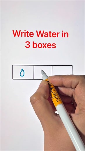 LK Logic on Instagram: "Write water in 3 boxes"