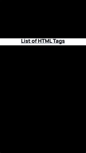 Prashant Kumar on Instagram: "🚀 Complete HTML Tag List for Beginners & Developers In this video, we cover the most important HTML tags every web developer should know. From basic structure tags like and to advanced elements like , , and , this guide will help you understand the building blocks of web development. 📖 Perfect for: ✅ Web Development Beginners ✅ Frontend Developers ✅ Students Learning HTML & CSS ✅ Anyone looking to refresh their HTML skills 🔗 Learn the essentials, boost your codin