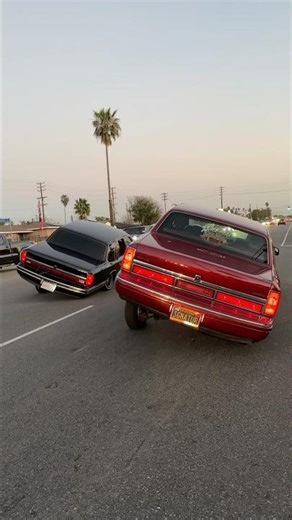 A pair of Lincoln Town Car LOWRIDERS cruising in TANDEM 3 WHEEL MOTION in Los Angeles, California!