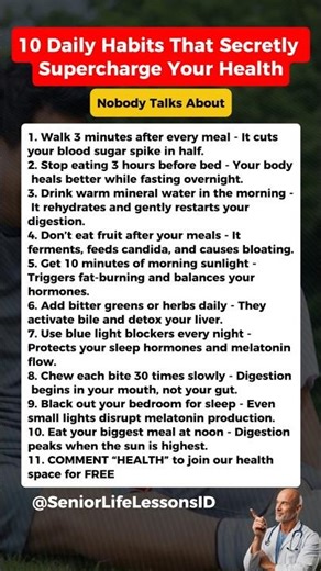 10 Daily Habits to Stay Healthy After 60 🚀