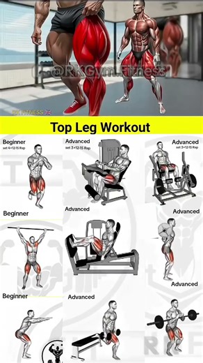 6 Advanced + 3 Beginner Leg Exercises 💪 | Home Leg Workout #shorts