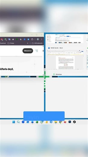 #1deqiqedeoyren Windows-da ekran bölərək istifadə etmək