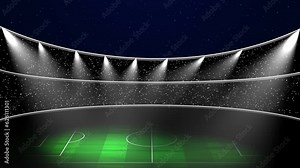 Football Tactic Board Animation With Stage Light On The Football Field. Soccer Tactics Field Animation, Game Plane Of A Foot Ball Team. Tactical Board Animation. Foot Field Animation With Spotlight An