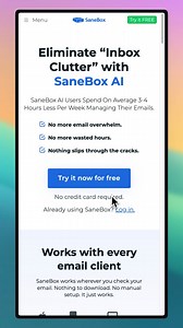 Drowning in emails? 🤯 Ryan Serhant closes 8-figure deals while staying sane! His secret? Not an assistant, but SaneBox. Try it free for 14 days and take back control of your life! | SaneBox.com