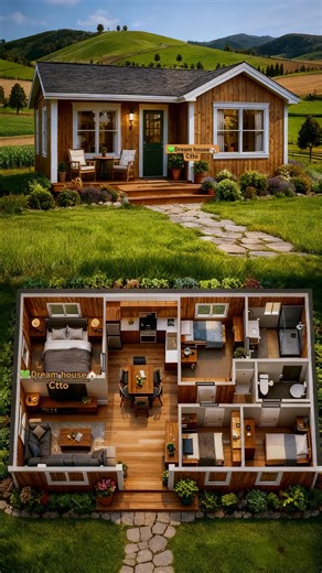 🌿A warm and inviting 3-bedroom cottage with a functional layout—perfect for small families who love peaceful countryside living💚 #DreamHouse #3BedroomHome #CozyHome #fblifestyle #HouseInspiration🌿 📌𝘍𝘰𝘳 𝘪𝘯𝘴𝘱𝘪𝘳𝘢𝘵𝘪𝘰𝘯 𝘪𝘥𝘦𝘢𝘴 𝘖𝘯𝘭𝘺 🤔 🏡ℂ𝕣𝕖𝕕𝕚𝕥 𝕥𝕠 ℝ𝕚𝕘𝕙𝕥𝕗𝕦𝕝 𝕆𝕨𝕟𝕖𝕣📷 🌿 | Dream House