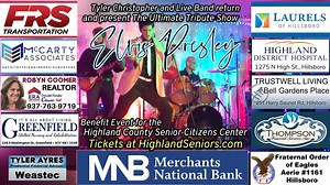 Highland County Senior Citizens Center's 9th annual Elvis Presley Tribute Benefit Show returns on Saturday, March 22nd! Award winning tribute artist, Tyler Christopher, and live band will bring back an exciting and electric show that you don't want to miss! The public is invited. To purchase tickets online, visit, https://highlandseniors.com/elvis-presley-ticket-sales-2025 or you can purchase tickets at the senior center every Monday, Tuesday, Wednesday and Friday (please note inclement weather 