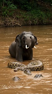 Elephant bite on Python #wildlife #animals #wildanimals #Documentary | Chhoy KimHouy