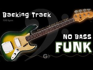 FUNK Backing Track - No Bass 🚫𝄢🎸 Backing track for bass. 100 BPM in G♭. #backingtrack