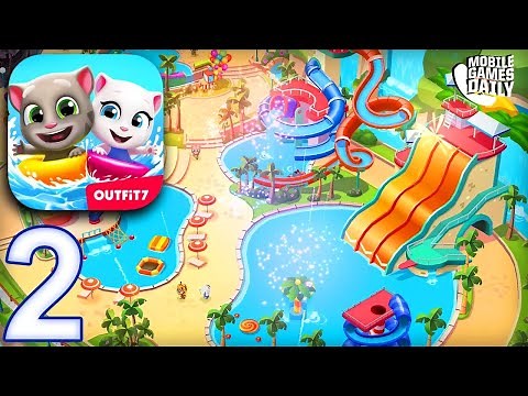 TALKING TOM POOL Gameplay Walkthrough Part 2 - Slide Mania (iOS Android)