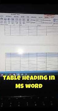 How To Repeat Table Headers In Word On Every Page #windows #msoffice #table #msword