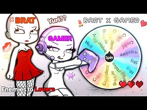 Making a Gacha Couple OC Challenge👩‍❤️‍👩[BRAT × GAMER GIRL EDITION🔥👾]Gacha Club Trend SPIN THE WHEEL
