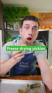 Freeze dried pickles 🤯 What else should I freeze dry? I’m doing coffee next. #harvestright #pickle