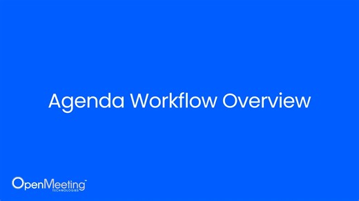 Agenda Workflow Overview