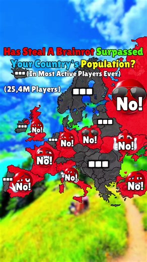 Prob The Worst Game On Roblox💔 | Has Steal A Brainrot Surpassed Your Country's Population? (In Most Active Players Ever) | #Europe🇪🇺 #Maps #StealABrainrot #Fyp #Viral