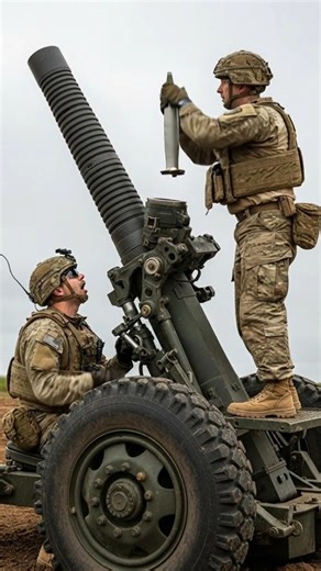 When a Soldier Drops the Shell — The Ground Shakes Instantly 🔥#War #Military #MortarBlast #army