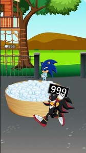 Sonic Takes Shadow’s Ice Challenge! Can He Handle 2,000 Ice Cubes? 🧊 #Shorts